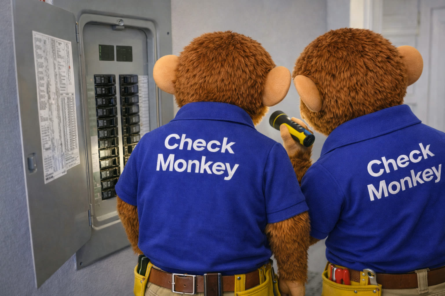 Check Monkey technicians at work inspecting a Florida property