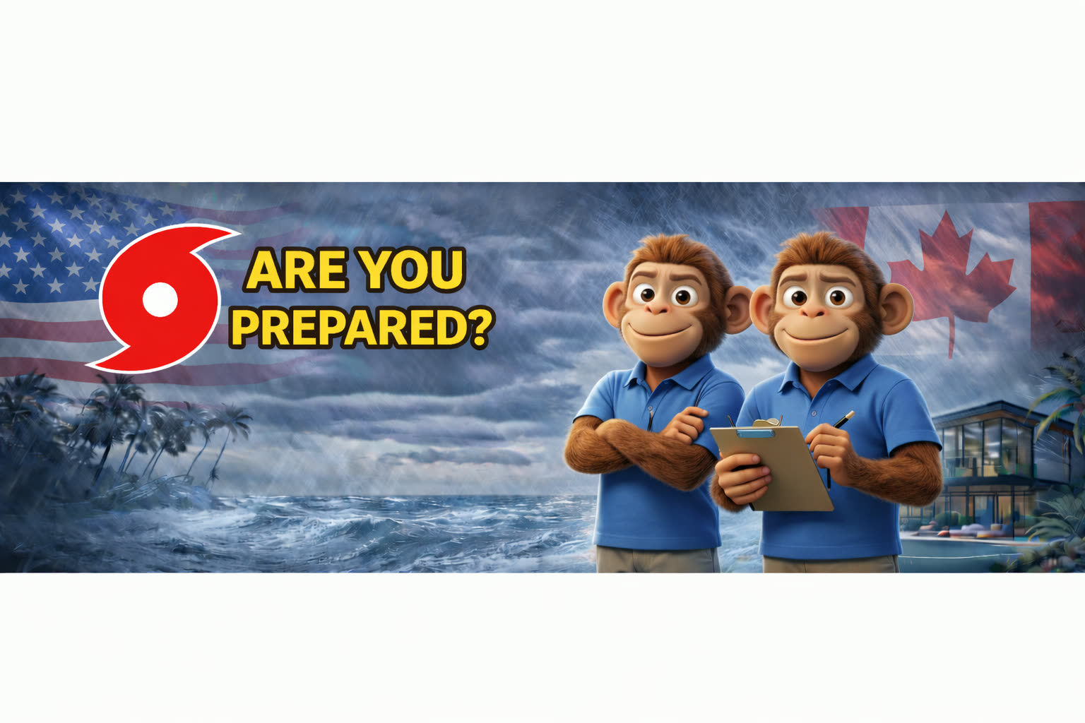 Check Monkey crew preparing a Florida home ahead of an approaching storm
